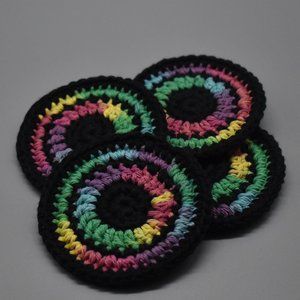 Hand Crafted Crochet Coasters set of four